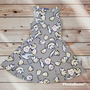 Grey Floral Mini Dress